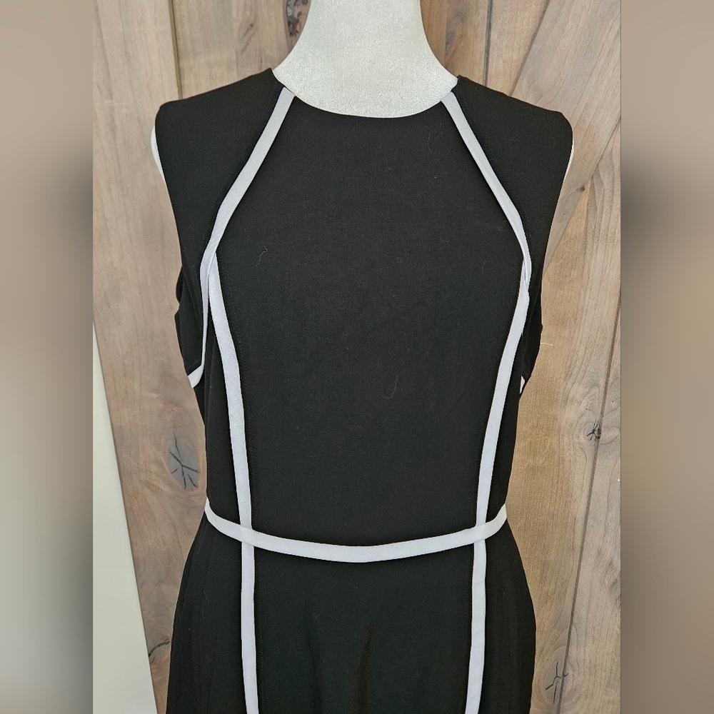 Ellen Tracy Black & White Piped Sheath Dress NWT Size 8 - Picture 7 of 15